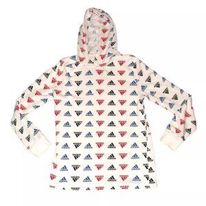 Adidas Boys Kids Youth White Long Sleeve Hoodie shirt sz. Large 14-16
